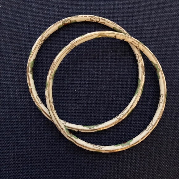 Set of Two vintage cloisonné bracelets - Picture 2 of 4